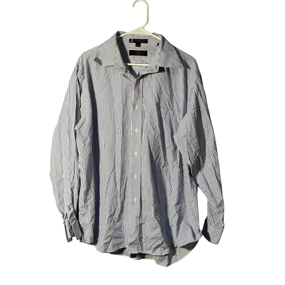 Tommy Hilfiger Men's Size 17 34-35 Dress Shirt The Lifetime Collar 100's Two Ply